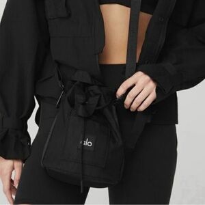 ALO Nylon Black Crossbody Bucket Bag